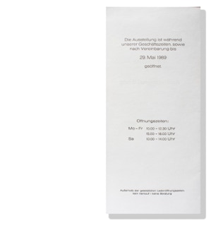 Invitation Galerie Rath, back