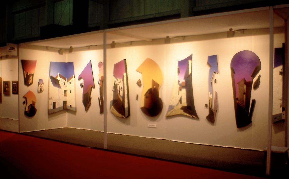 view of paintings exhibited with Galerias del Este from Valencia in the InterArt Art Fair in Toulouse, November 1994 