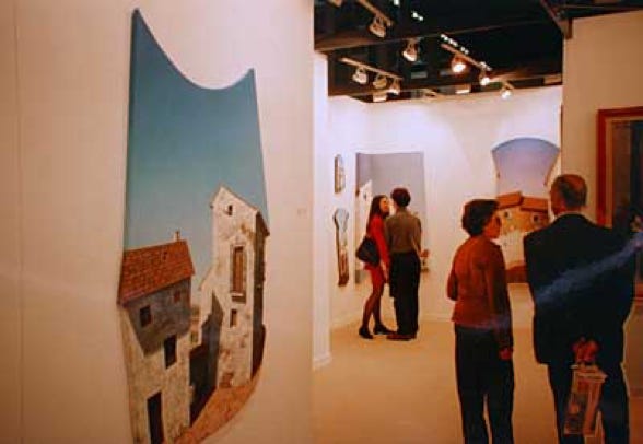 view of paintings exhibited with Galerias del Este from Valencia in the InterArt Art Fair in Toulouse, November 1994 