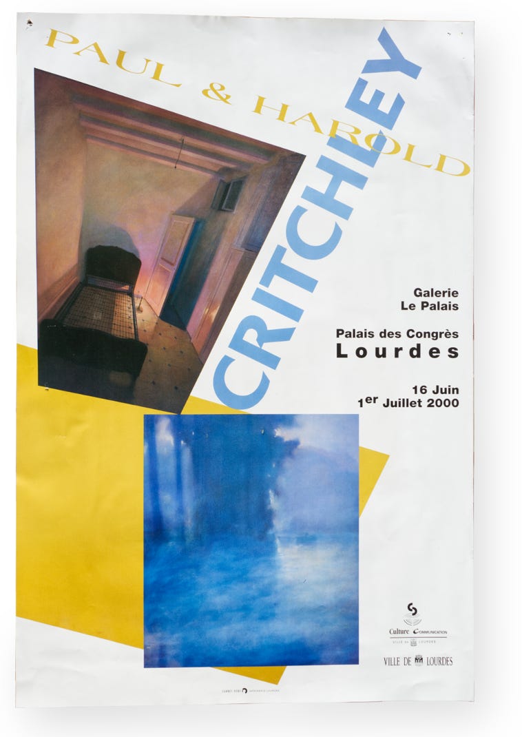 Poster for an exhibition by Harold & Paul Critchley at Palais des Congres, Lourdes