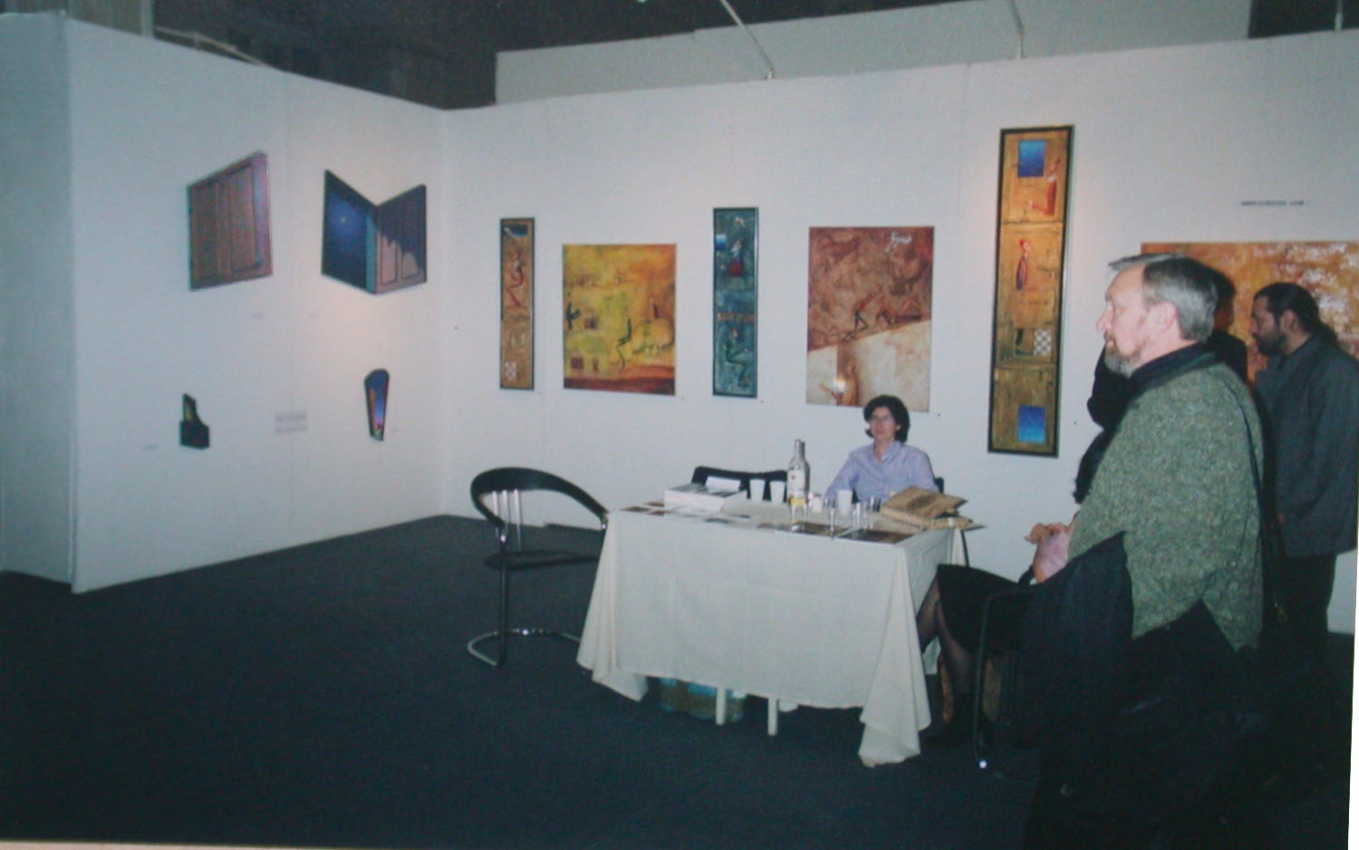 Stand view at Art Manege 2001, Paul Critchley's painting with Ir-Art Gallery