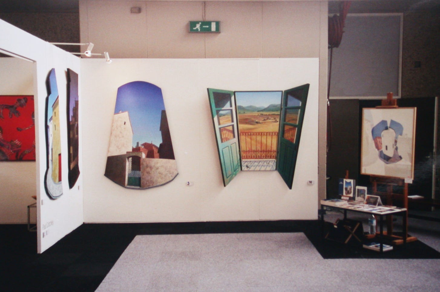 Stand view, KunstRAI 2001, with shaped paintings by Paul Critchley
