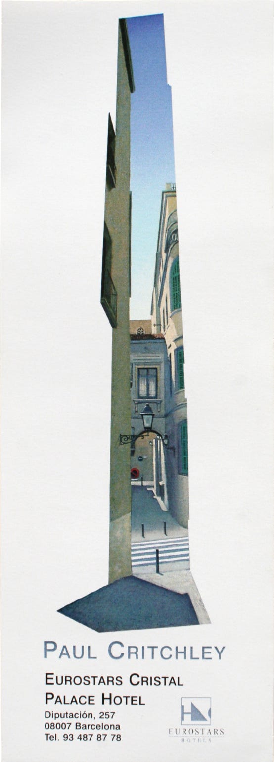 Card for exhibition at Eurostars Cristal Palace, Barcelona, 27th July - 27th August 2006