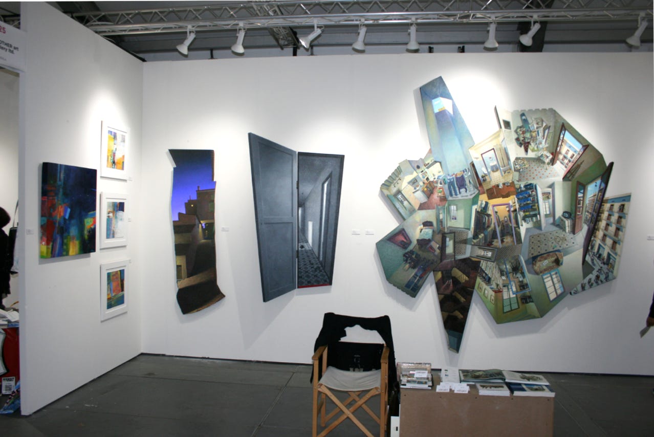 Paul Critchley and Karen Stamper - paintings at SCOPE Basel 2015 with anOTHER art gallery