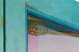 Triptych, The Life Outside, oil painting, closed detail