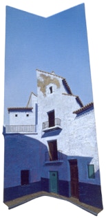 shaped painting 'Green Door & Shutter' by Paul Critchley
