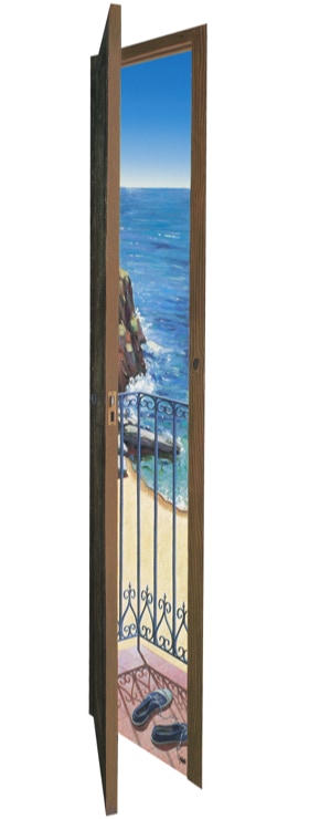 Shaped painting 'The Bay' by Paul Critchley