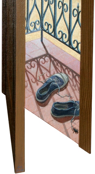 Shaped painting 'The Bay' by Paul Critchley, detail