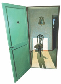 The Uninvited, Diptych oil painting by Paul Critchley