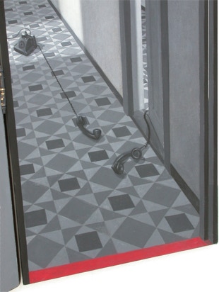 Diptych by Paul Critchley "Caution : Red Line" - detail