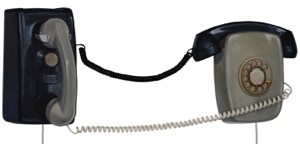Crossed Lines, 2 phones, detail