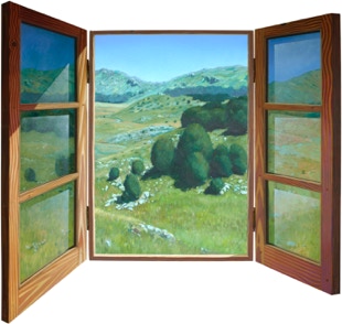 Triptych oil painting ' Changing Times', open