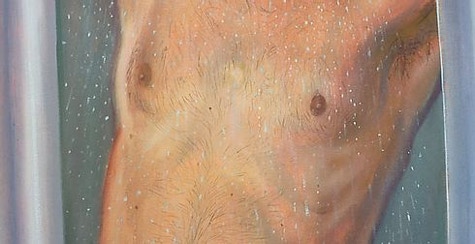 Detail of 'Taking A Cold Shower' painting by Paul Critchley