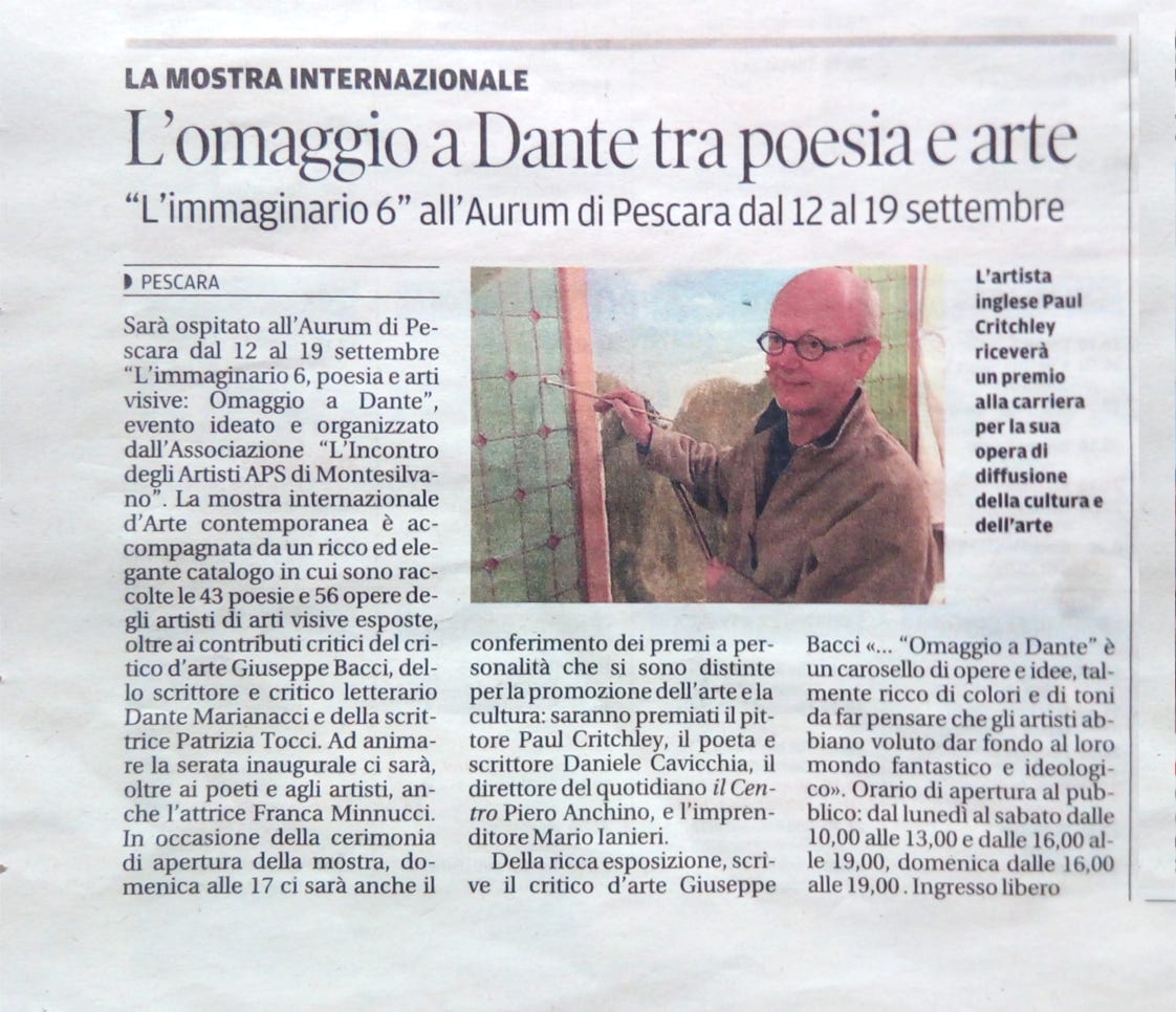 article about exhibition L'immaginario 6 at Aurum Contemporary Art Center, Pescara