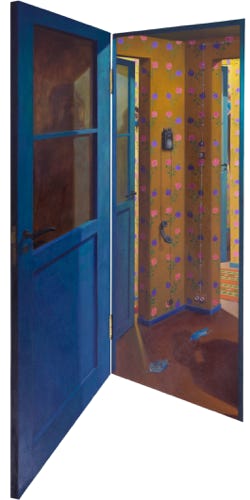 Shaped oil painting by Paul Critchley