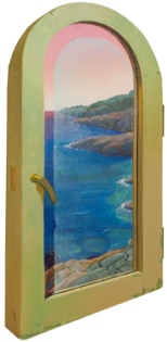 Simplicity : The antidote to a hectic life, diptych oil painting by Paul Critchley, closed