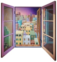 Painting for the installation ' The Panoramic Interior' by Paul Critchley