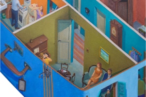 shaped painting 'Mobile Home', detail