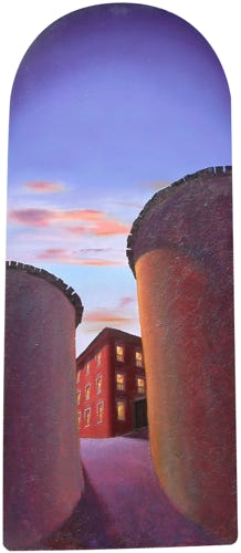 Shaped oil painting, by Paul Critchley