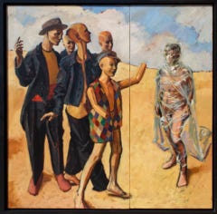 There are five paintings available from 1984, they are self portraits and use mannequins as models.