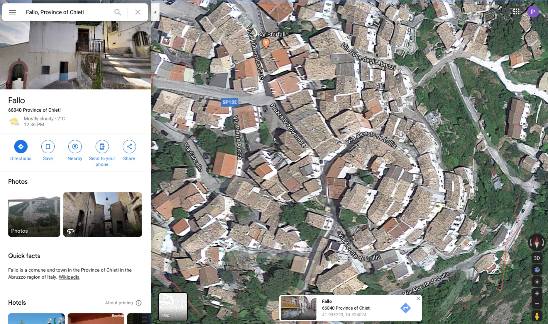 aerial view of Fallo (Chieti)