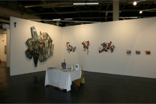 Art.Fair Cologne 2013 view of the stand with paintings by Paul Critchley, Sasja Hagens and Michael  Downs