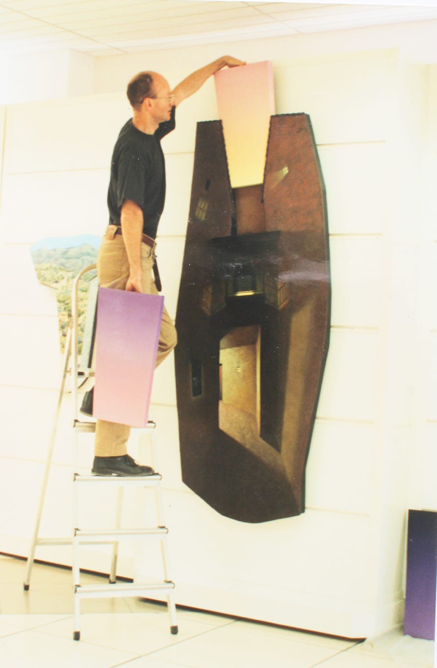 Photo of an exhibition of Paul Critchley's paintings at the Casa De Cultura, l'Alfàs del Pi, Spain in 1997 4