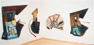 Paintings in the exhibition : The Bait, Dutch Interior, The Staircase, The Next Supper