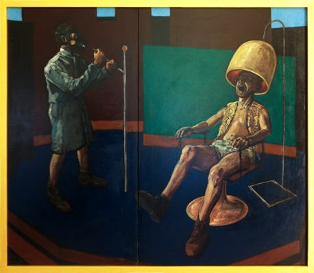 Oil painting by Paul Critchley, self portrait