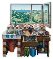 Painting for the 'Panoramic Interior' installation by Paul Critchley