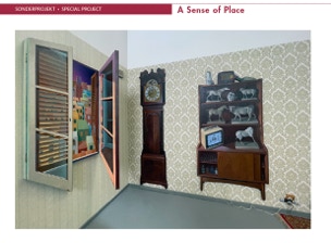 view of the 'living room' in the installation