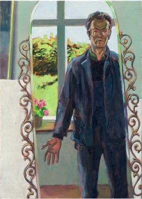 Oil painting by Paul Critchley, self portrait