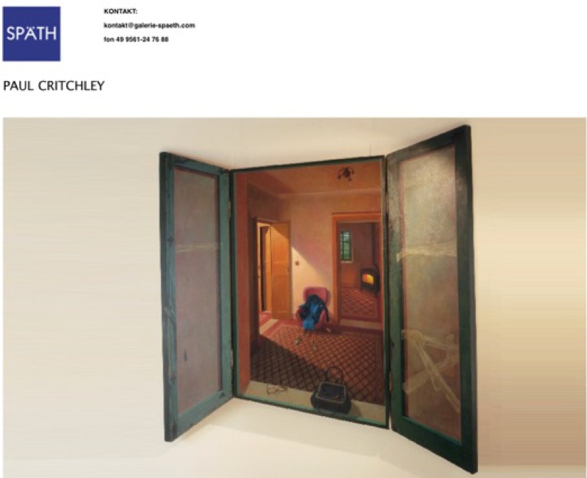 Triptych, oil painting,' Angst-ious Moment' by Paul Critchley  Der Künstler wird oft gefragt, wie er seine Kunst definiert, aber auf ein Schlagwort, einen "-ismus" lässt er sich nicht reduzieren. Paul Critchley passt in keine Schublade. vielmehr setzt er viruos Elemente des Realismus, des Naturalismus und Idealismus für seine Kunst ein. Er spielt auf humorvolle Weise mit der Wahnehmung von Form und Raum, mit Realität und Fiktion.  Paul Critchley schafft Bildobjekte, die in vollendeter Perspektive dreidimensional wirken, räumliche Tiefe suggerieren, wo doch keine ist. Dabei nimmt er innerhalb komplexer Kompositionen durchaus verschiedene Standpunkte ein, von denen aus er seine Perspektiven konstruiert. Schließlich steht der Betrachter ja auch nicht immer an einem Punkt. Konsequenterweise hat er das rechteckige Bildformat verlassen und gibt seinen Objekten die Silhouette des Dargestellten oder den Umriss des Raumausschnittes den er abbildet. Klappen, die sich öffnen, legen überraschende, neue Bildräume frei. Dabei legt er es nicht auf Augentäuschung an. Obwohl er manchmal auch dreidimensionale Bauteile in seine Werke einsetzt, sind sie immer als gemalte Bilder erkennbar.  Seine Motive scheinen zunächst ganz alltäglich: Raumfluchten, Einrichtungsgegenstände, Fenster mit Ausblick, technische Geräte, einzelne Gegenstände des täglichen Gebrauchs, meist auch mit deutlichen Gebrauchsspuren. Mit schelmischer Freude treibt er sein Spiel mit dem Banalen. Indem er ans Absurde grenzende Motivzusammenstellungen kreiert oder seine Bildwelten ins "alltägliche Chaos" stürzt, legt er Unzulänglichkeiten bloß, die nur allzu menschlich sind. Gelegentlich wird der Betrachter mit Spiegeln direkt in die Bildwelt versetzt. Er amüsiert sich und kann sich dennoch ernsthaft fragen: "wo stehe ich eigentlich - vor dem Bild oder mitten darin?"  Buchstäblich mitten darin darf man sich in seiner begehbaren Installation A SENSE OF PLACE fühlen. Es ist ein Appartement mit einer höchst nonchalanten Ausstattung. Alle Möbel, Gebrauchsgegenstände und Personen sind Gemälde, die in ihren Konturen dem Dargestellten folgen. Klappen an Fenstern und einigen Möbeln öffnen überraschende Ein- und Ausblicke...  Sehen Sie mehr unter: https://youtu.be/hktIrfjCKiU  