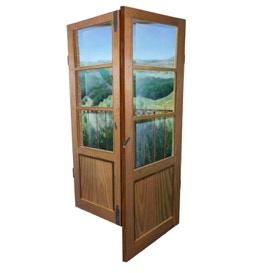 Triptych painting 'Summer and Winter In The Mountains' by Paul Critchley