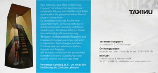 invitation to the exhibition 'inside - outside' at Galerie Takinu, Stuttgart