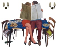 Painting in the kitchen of 'The Panoramic Interior' installation