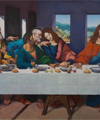 Copy of The Last Supper painted by Paul Critchley, detail